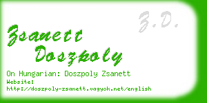 zsanett doszpoly business card